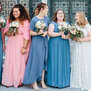 Dusty blue bridesmaid dress